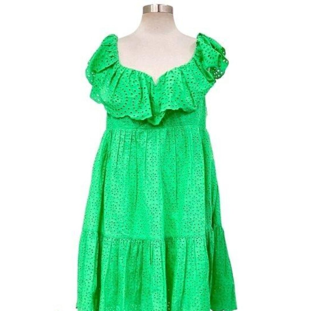 Lilly Pulitzer Women's Cabana Green Daisy Asteria Eyelet Dress Size 10 NWT